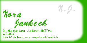 nora jankech business card